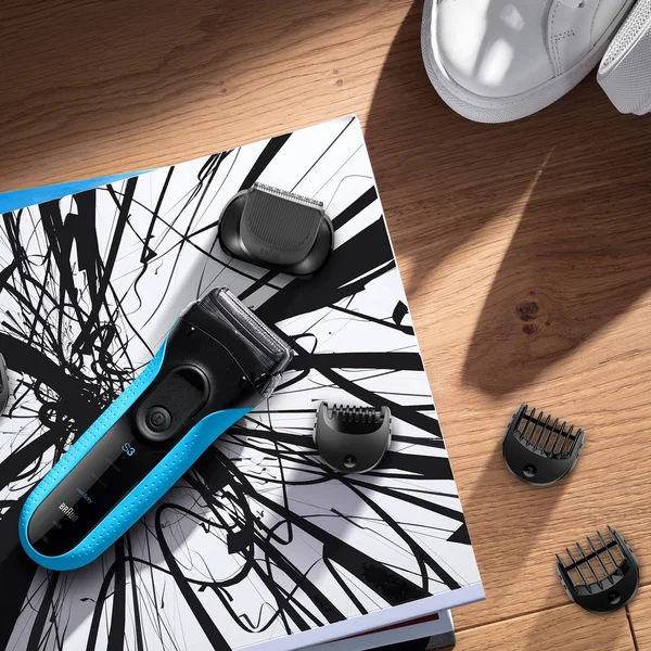 Braun S3 Shave & Style 3-in-1 3010BT Wet & Dry Rechargeable Electric Shaver