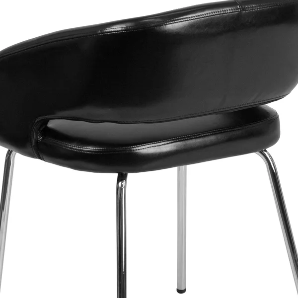 Flash Furniture Contemporary Leather Side Reception Chair - Black - Fusion Series