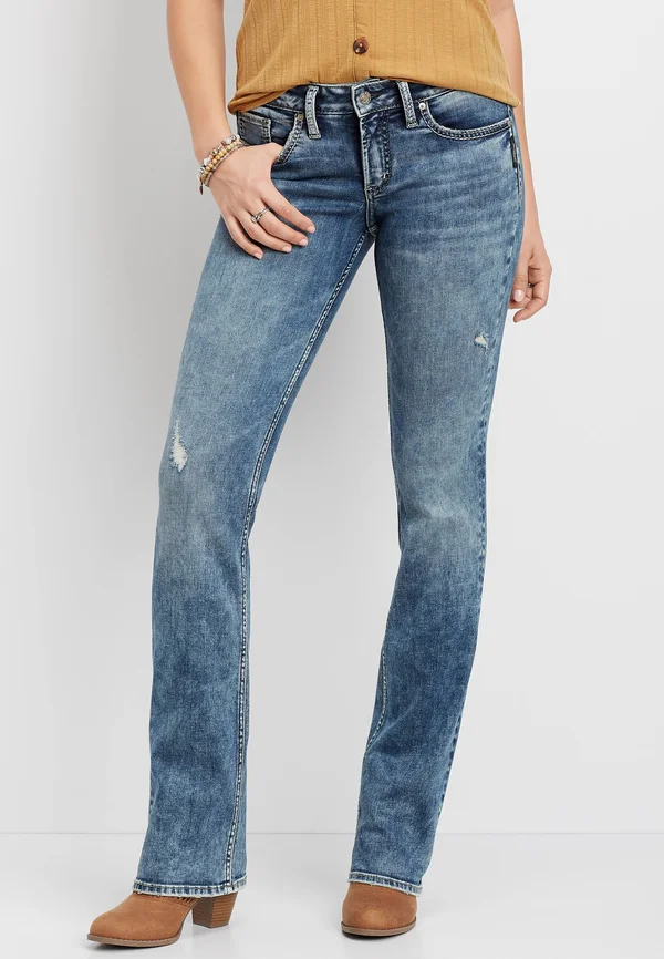 Silver Jeans Co. Women's Suki Mid Rise Slim Bootcut Jeans