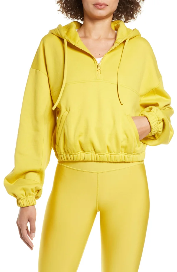 Alo Yoga Stadium Quarter Zip Hoodie Sulphur