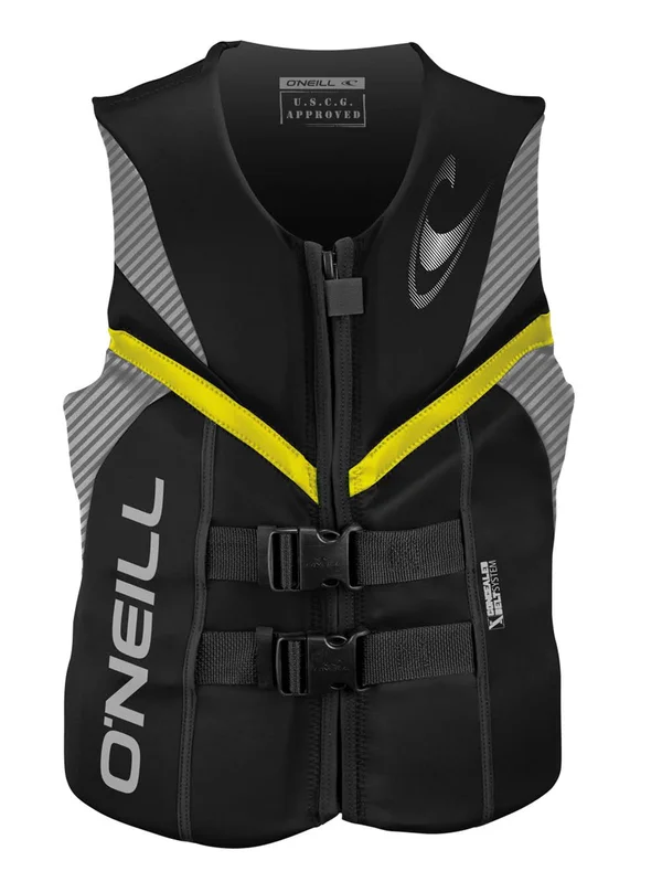 O&Neill Mens Reactor USCG Life Vest M Black/smoke/yellow (4720)
