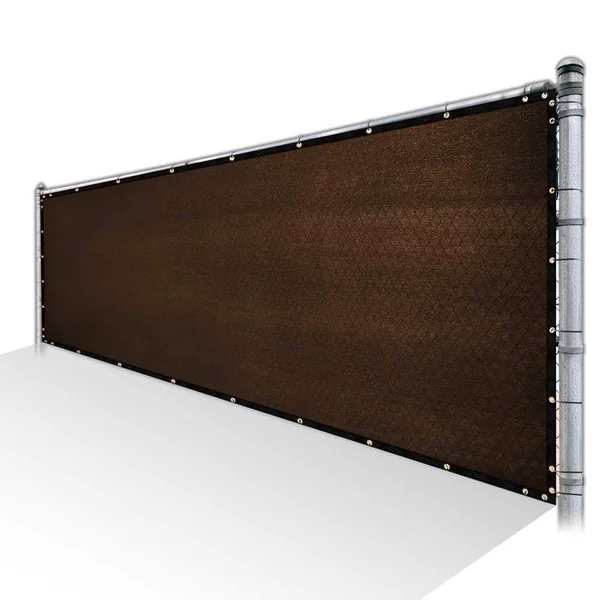 ColourTree 5 ft. x 139 ft. Brown Privacy Fence Screen Mesh Cover Screen with Reinforced Grommets for Garden Fence (Custom Size)