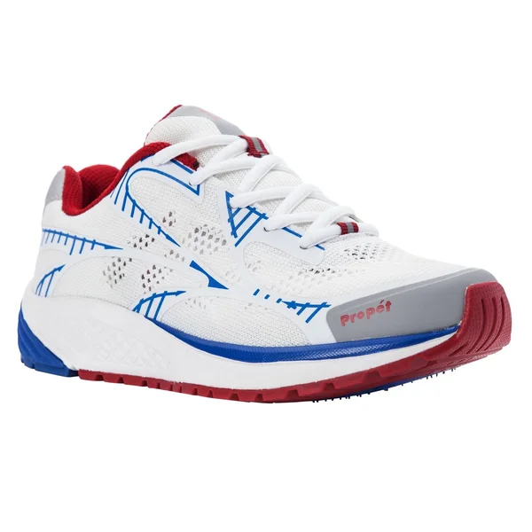 Propet Women's One LT Sneaker - White/Red - Size 12 - Medium
