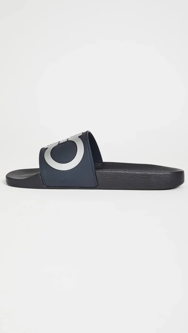Men's Salvatore Ferragamo Groove 2 Slide Sandal, Size 13 M - Blue