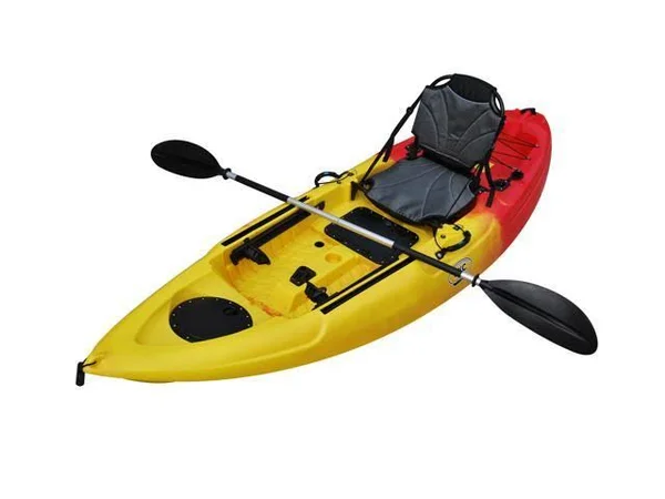 BKC FK285 9.1& Sit on Top Single Fishing Kayak W/Upright Back Support Aluminum Frame Seat, Paddle Included Solo Sit-On-Top Angle