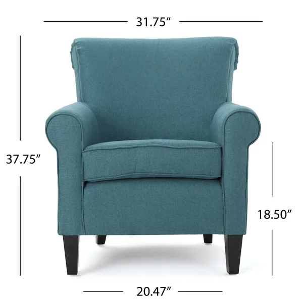 Roseville Upholstered Club Chair - Dark Teal - Christopher Knight Home