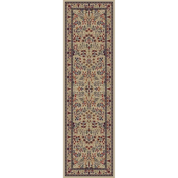 Concord Global 2&3x22 x 7&7x22 Ivory Jewel Sarouk Runner Area Rug