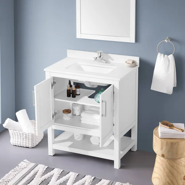 Ove Decors 15VVA-VEGA30-007FE Vegas 30 inch Bathroom Vanity Combo with Top and BACKSLPLASH in White