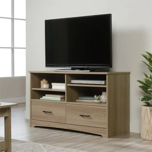 Pemberly Row 46x22 Engineered Wood TV Stand in Summer Oak