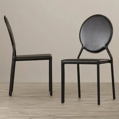 Oxon Hill Upholstered Side Chair Mercer41 Upholstery Color: PVC+Sponge - Black