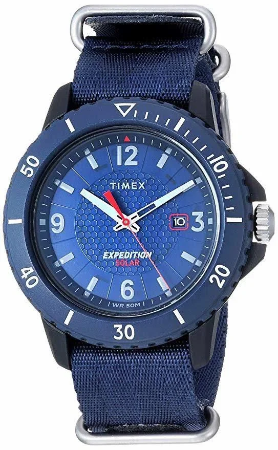 Timex TW4B14700JV Gallatin Solar Watch - Leather Strap & Black Dial