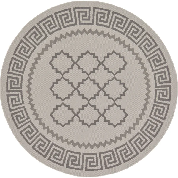 Unique Loom Outdoor Stars Area Rug - 6& x 6& Round - Gray