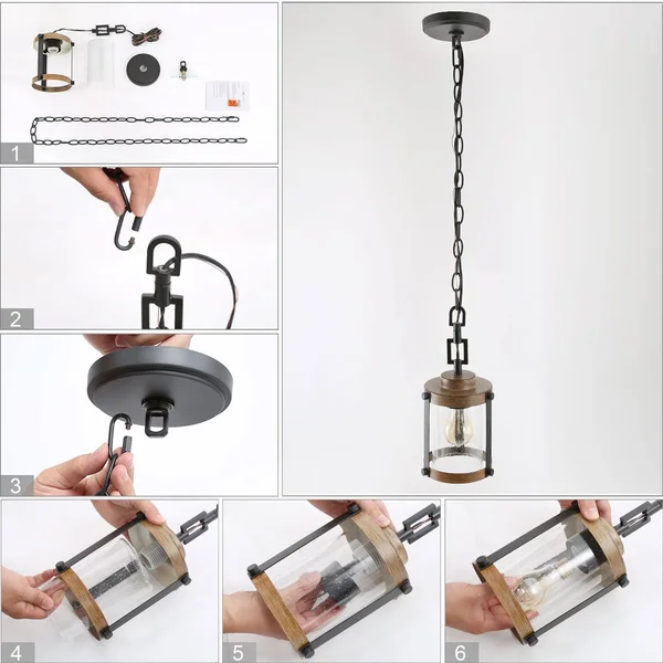 The Gray Barn Horse Hollow 1-Light Rustic Pendant Lighting Fixture - W 6x22x H 14.5x22 28739206