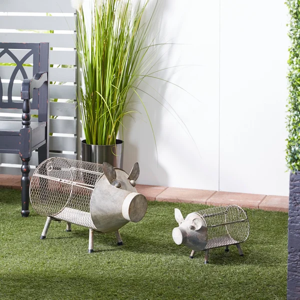 ( Set of 2 ) Brown Metal Farmhouse Planter - 26