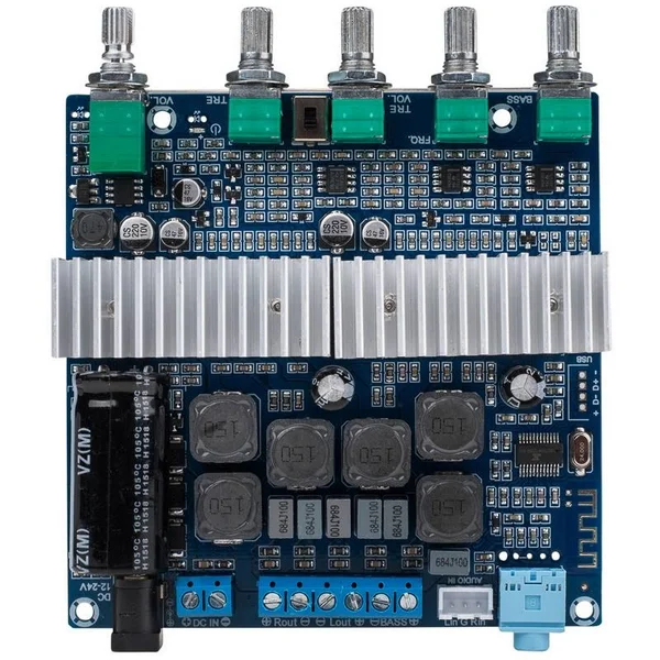 Parts Express Tps3116d2 Class D 2.1 Bluetooth 4.0 Amplifier Board 2 x 50W + 100W with Filter and Volume Controls