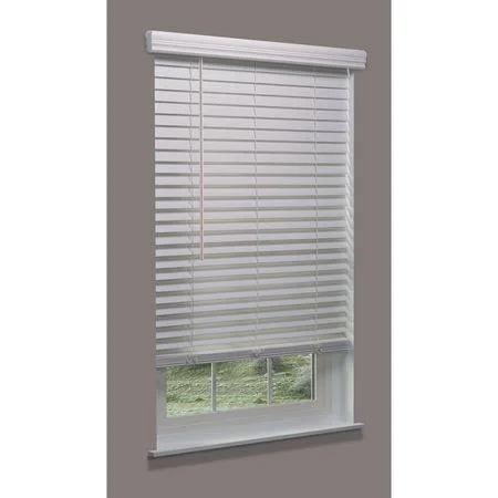 Linen Avenue F5Wt2225B64Im Cordless Faux Wood Blind, white, 22-1/4x22w x 6
