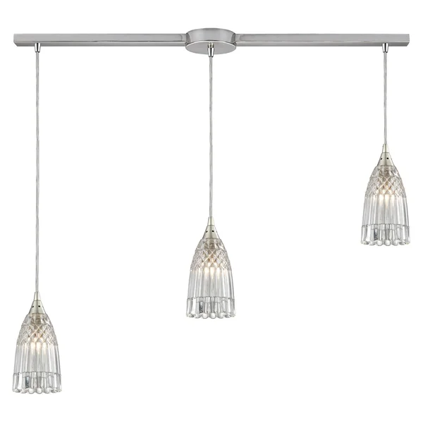 Elk Lighting 10342/3L Kersey 3 Light Pendant in Satin Nickel