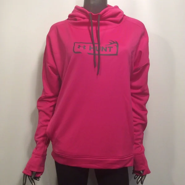 Under Armour Women's Tech Terry Graphic Funnel Neck Hoodie - Pink - XL