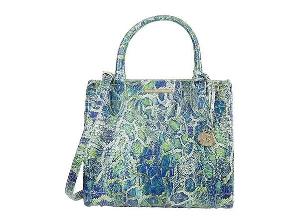 Brahmin Small Caroline Melbourne Leather Satchel - Green Viper Melbourne