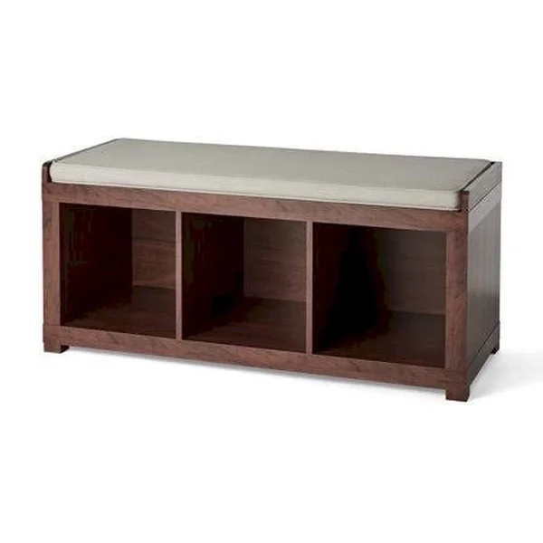 Better Homes and Gardens 3-Cube Organizer Storage Bench, Mahogany, Size: 17.99 inch x 44.65 inch x 19.92 inch
