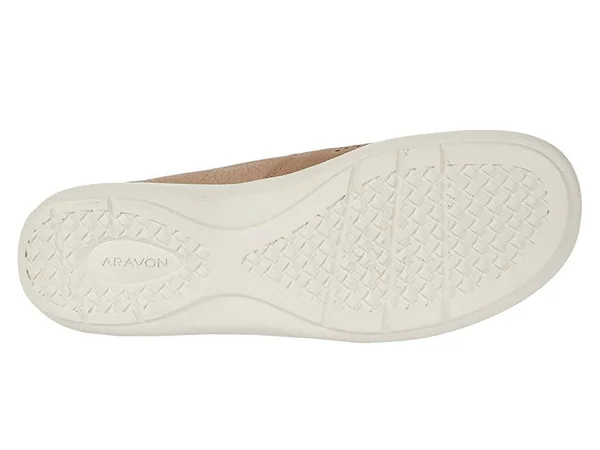 Aravon Women's Lia SlipOn Sneaker, Size: 11, Taupe Leather