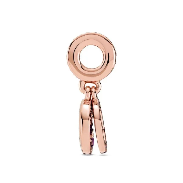 Pandora 789186C02 Sparkling Pink Disc Dangle Charm Rose Collection