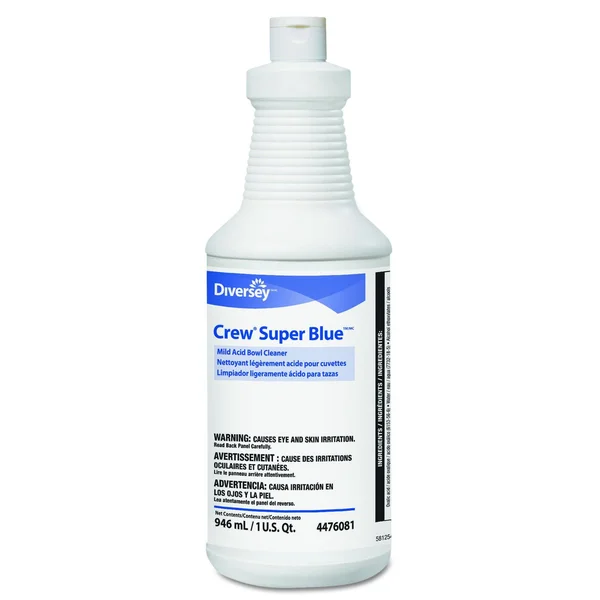 Diversey Crew Super Blue Mild Acid Bowl Cleaner, Citrus, 32oz Squeeze Bottle, 12-carton