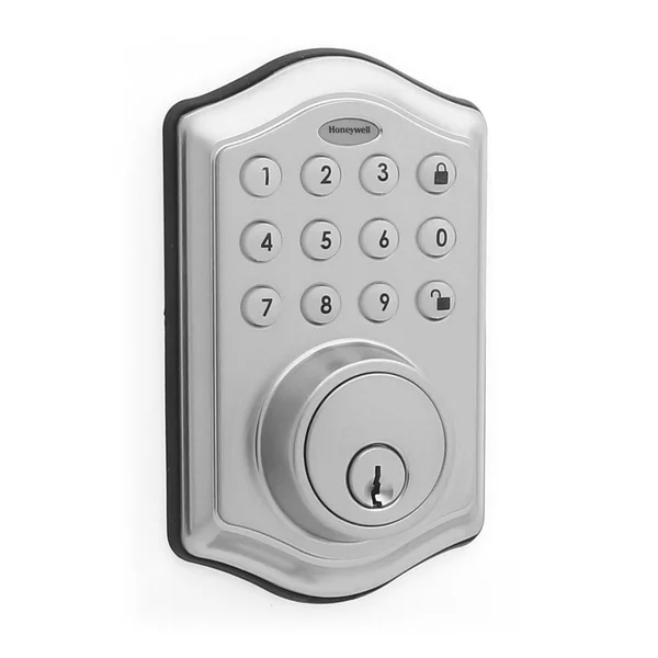 Honeywell Satin Nickel Single-Cylinder Deadbolt 1-Cylinder Electronic Deadbolt Lighted Keypad 8712309L