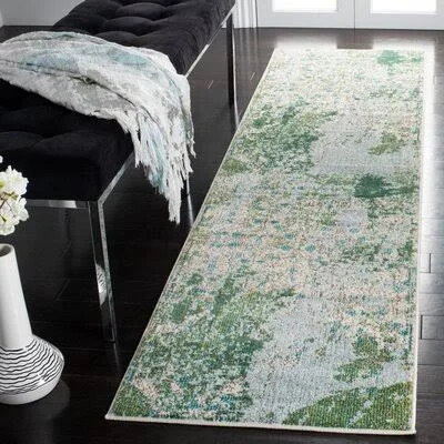Dowding Power Loom Green/Turquoise Area Rug 17 Stories Rug Size: Runner 2&2x22 x 8&