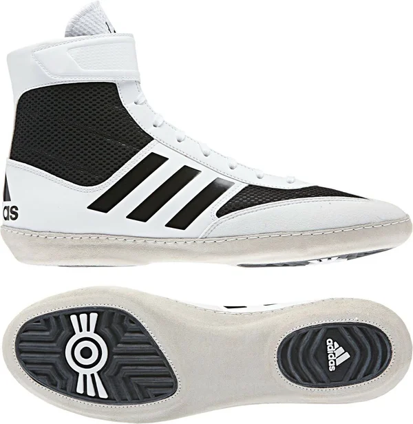 Adidas Combat Speed 5 Wrestling Shoes (White, Black)
