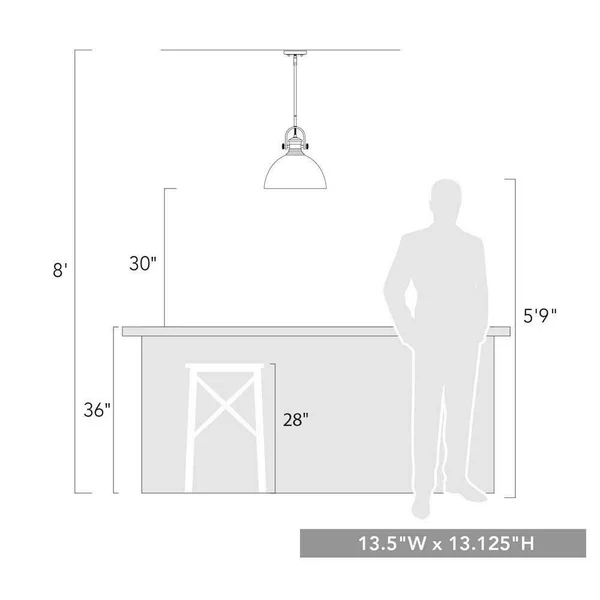 Golden Hines 1 Light Pendant 3118 L CH SD (Chrome)