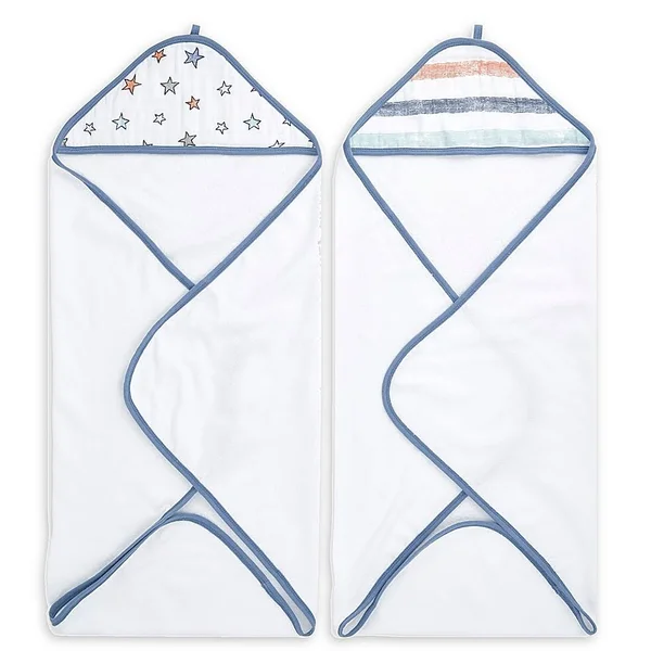 Aden + Anais Essentials Hooded Towel - Seashore - 2 Pack