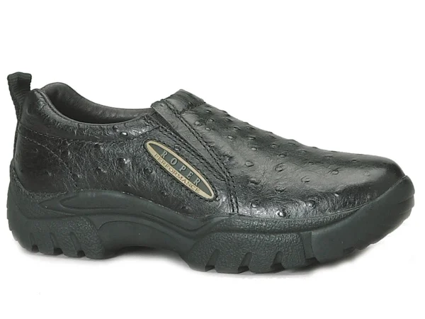 Roper Performance Slip on - Mens - Black Ostrich
