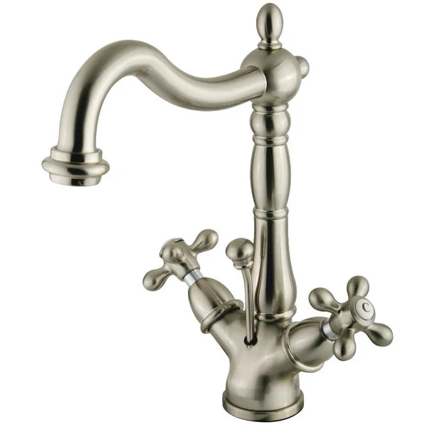 Kingston Brass Heritage Two Handle Mono Deck Lavatory Faucet with Brass Pop-Up &