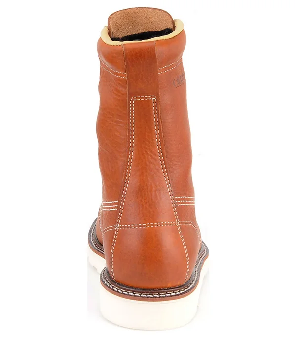 Carolina Men's 8 inch Domestic Moc Toe Wedge Work Boots, 10 2E, Brown