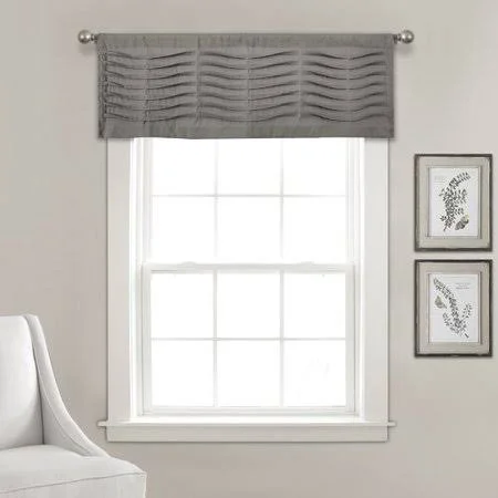 Hemmer Wave Texture 52x22 Window Valance Isabelle & Max Color: Dark Gray