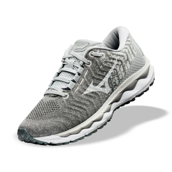 Mizuno Women's Wave Sky Waveknit 3 Running Shoe, Glacier Gray-white, Size 7.5