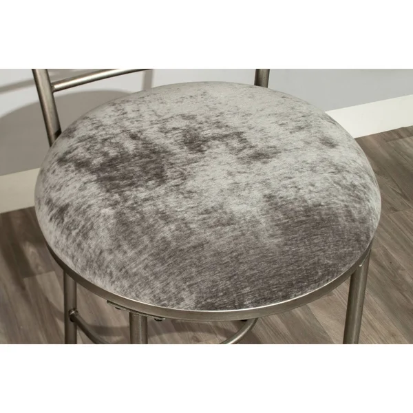 Hillsdale Furniture Emerson Vanity Stool Pewter