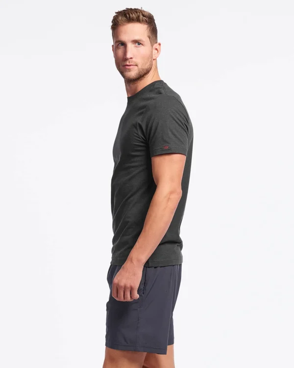 Rhone Element Tee - Comfortable Pima Cotton Crewneck Shirt, Azure Blue, Size: XXL