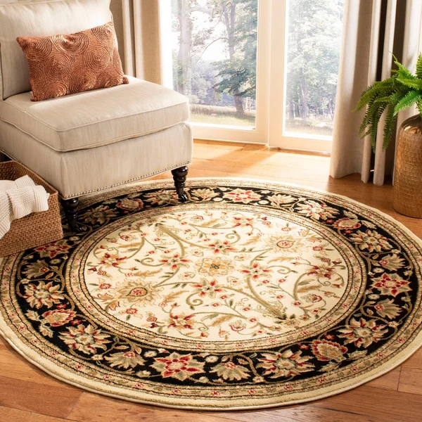 Safavieh Lyndhurst Ambrogina Traditional Rug - 3&3x22 x 3&3x22Round - Beige/Ivory
