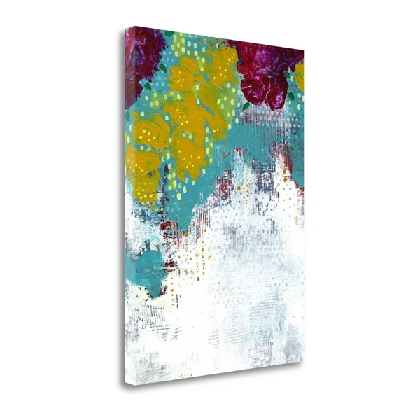 Tangletown Fine Art Purple and Gold Floral Abstract by Sarah Ogren Giclee on Gallery Wrap Canvas, 28x22 x 39x22 - Multi