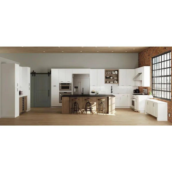 Hampton Bay Designer Series Melvern Assembled 24x34.5x23.75 in. Base Kitchen Cabinet in White