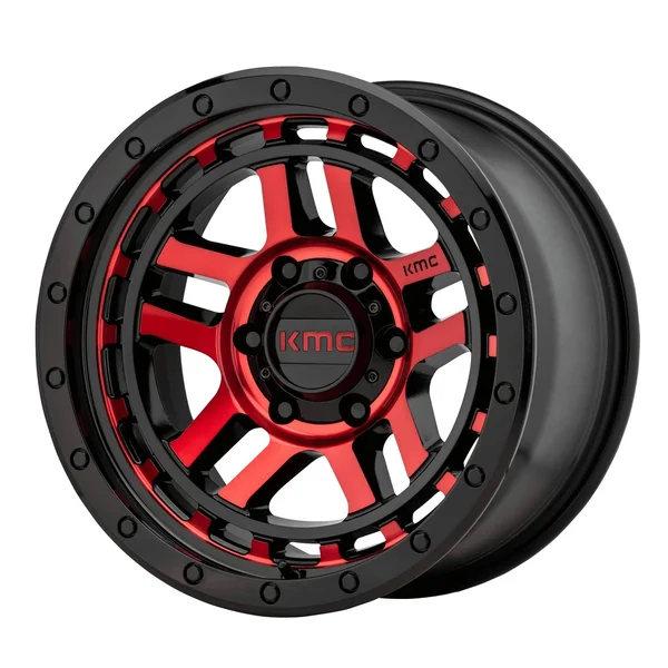KMC KM540 Recon - Gloss Black Machined w/ Red Tint - 18x8.5 00MM, 6x139.7