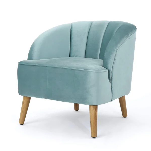 Scarlett Modern Velvet Club Chair - Seafoam Blue