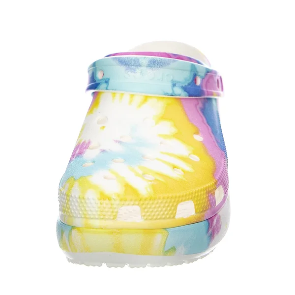Crocs Women's Classic Tie Dye Platform Clogs - White