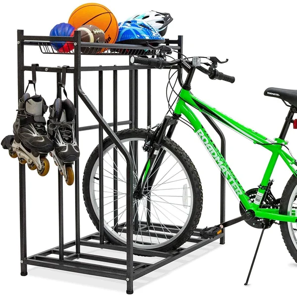 RaxGo 3 Bicycle Floor Parking Stand - Free Standing Bike Rack & Sports Storage Organizer for Garage