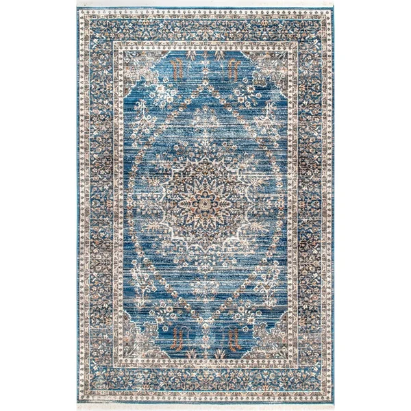 nuLOOM Penny Elegant Blossom Area Rug, Blue, 8x10 ft