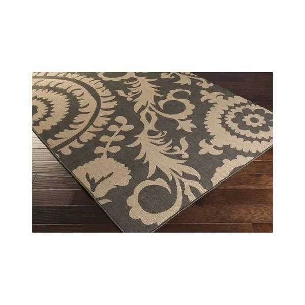 Surya Alfresco ALF-9615 Black Area Rug 5&3x22 x 7&6x22