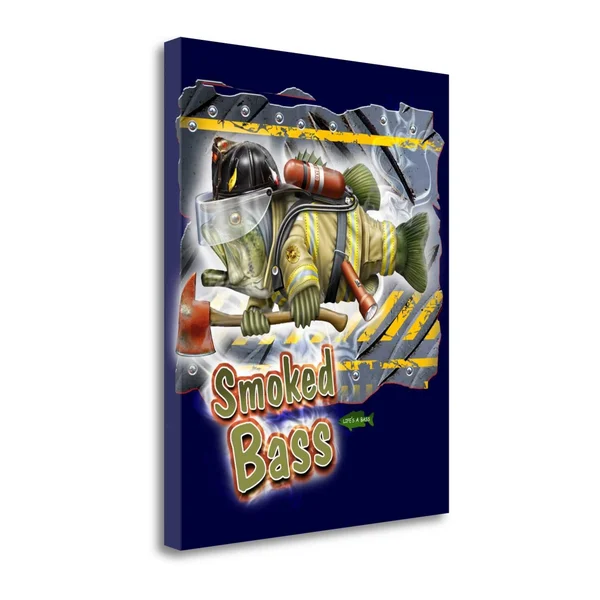 Smoked Bass by Jim Baldwin, Fine Art Giclee Print on Gallery Wrap Canvas, 23x22 x 29