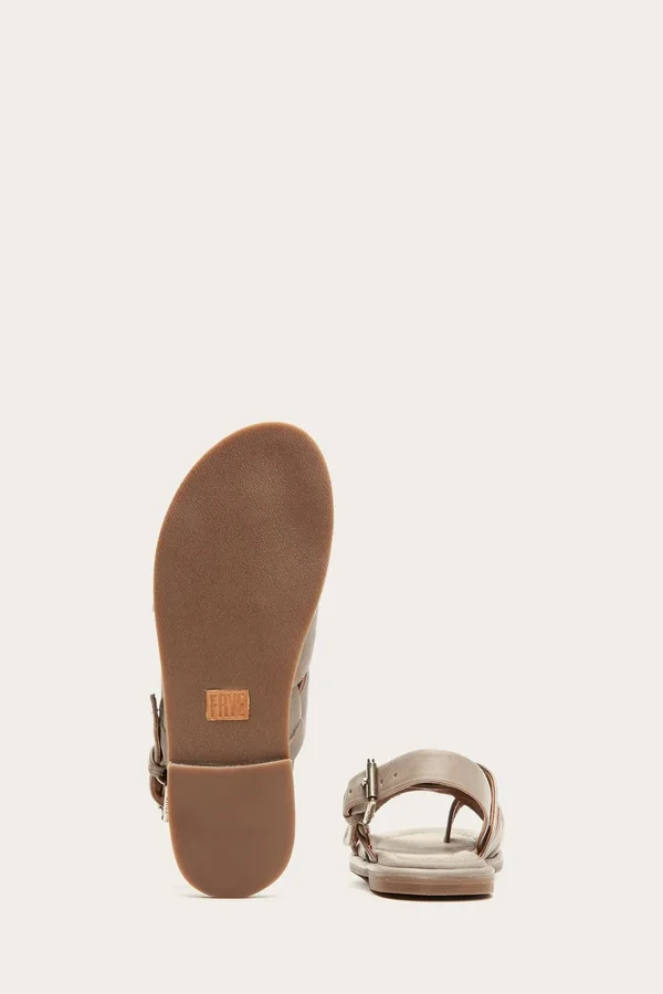 Frye Women's Tait Softy Criss Cross Flat Sandal, Grey
